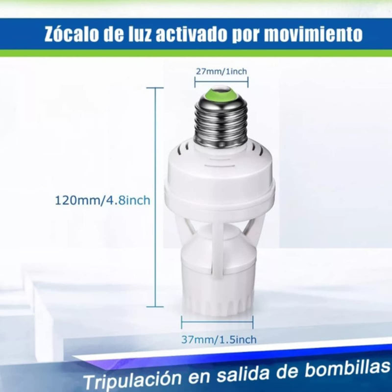 E27 LED Lamp, Light Bulbs with Motion Sensor, Adjustable Automatic On/Off Light Control Sensor, E27 Socket Screw for Garage, Basement, Stairs and Storage Room