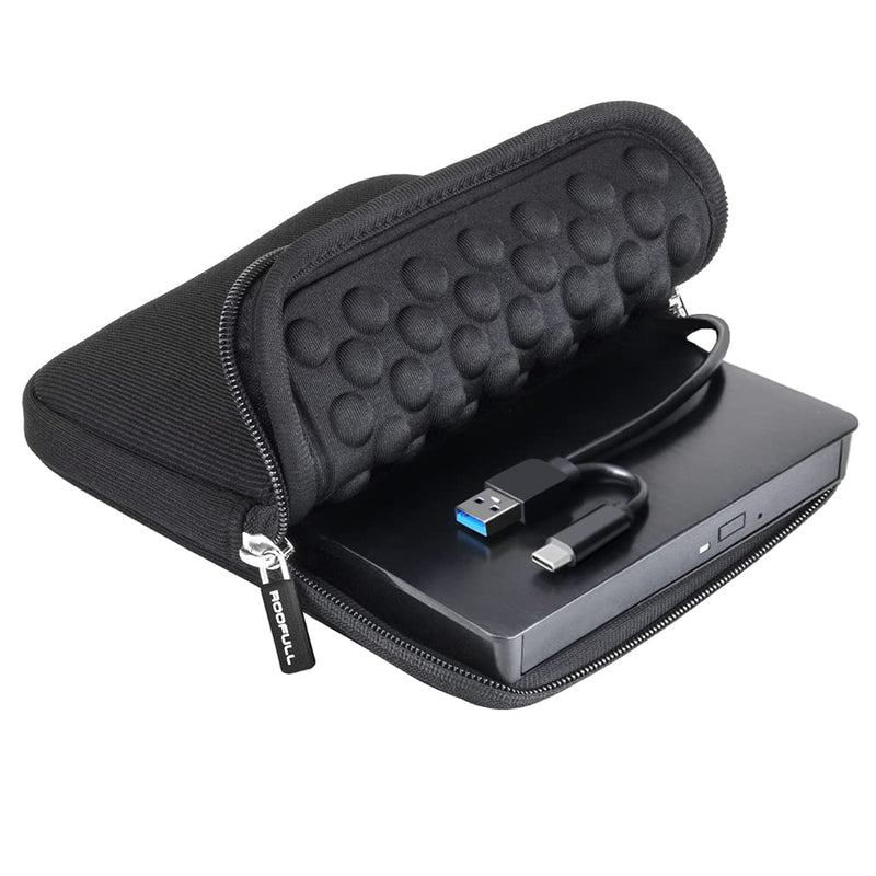 ROOFULL External CD DVD +/-RW Drive USB 3.0 Type-C DVD CD ROM Optical Disc Drive Reader Writer Burner Portable DVD Player with Protective Carrying Case for Laptop PC Windows 11/10 Mac MacBook Linux 2 In 1 Drive with Carrying Case