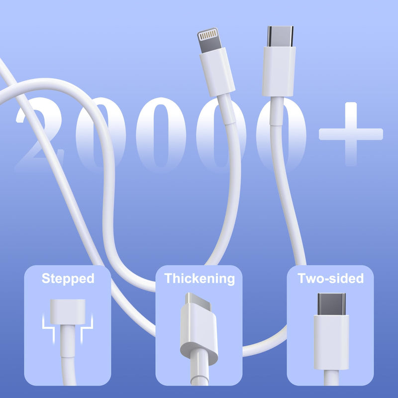 Wall Charger for iPhone 14 Pro Max iPhone 13 12 11 XSXR iPad 2 Pack 20W PD iPhone Charger with 2 Pack 6FT Type C iPhone Lightning Cable USB C Fast Charging USB C Power Adapter