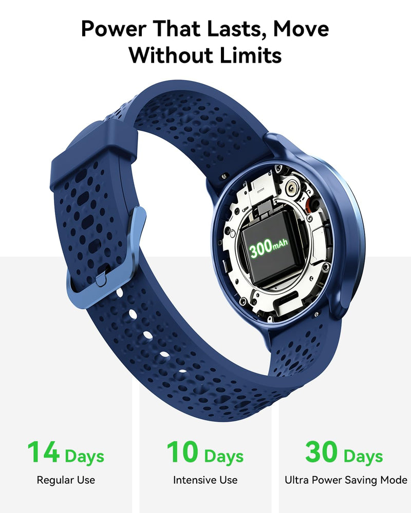 Quican Smart Watches for Women & Men, Compatible with iPhone & Android | 1.27" Fitness Tracker with Bluetooth Calling, AMOLED Display, Heart Rate & Sleep Tracking, 2 Bands, Perfect Smart Gift