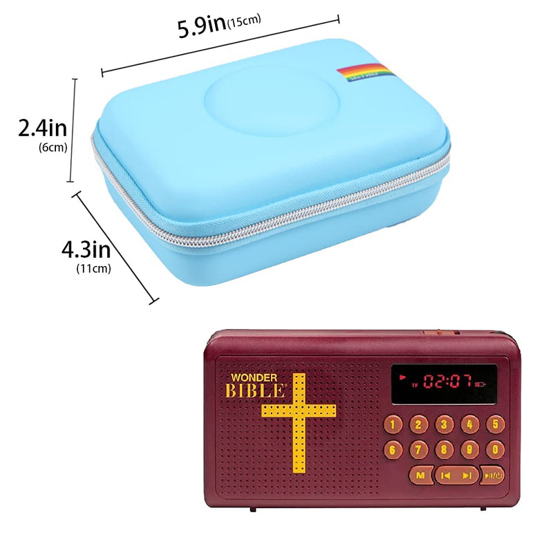 Leayjeen Travel Carry Case Compatible with Wonder Bible NIV- The Talking Audio Bible Player (New International Version)(Case Only)(Blue) Blue