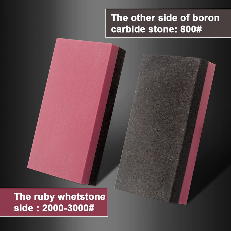 CBRIGHT Knife Sharpening Stone 1PC Whetstone 2 Sided 800#/3000# Combination Pocket-Sized Sharpening Stone, Fine Grinding Boron Carbide + Red Stone (1.97x0.98x0.39inch) 800#/3000#