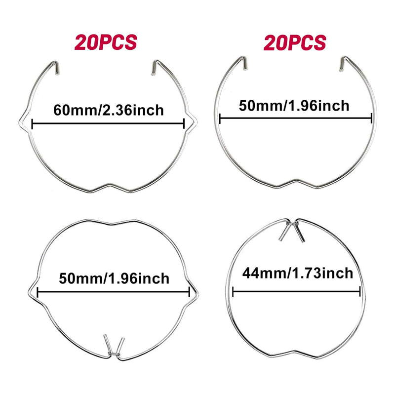 Pack of 40 Snap Rings for GU10 and MR16 MR11 Diameter Downlight, Retaining Spring Rings for 50 mm LED Halogen Lamp Holder, Diameter 5.2 cm and 4.3 cm Retaining Spring Rings Clips for Halogen Lamp/Lamp