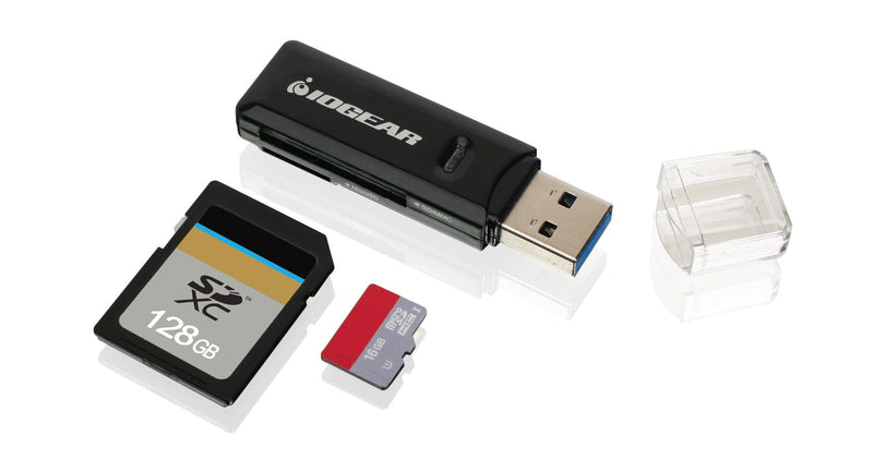 IOGEAR SuperSpeed 2-Slot USB 3.0 Flash Memory Card Reader - Win - Mac - Linux - Certain Android Systems - Supports SD, SDHC, SDXC, MMC/MicroSD, T-Flash (CR-UMSS) - GFR305SD