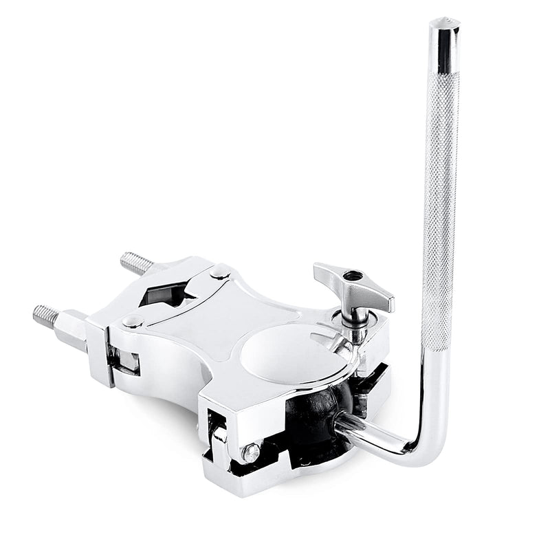L-Rod Cowbells Clamp,Silver Drum Clamp Cowling Mounting Bracket Expansion Clamp, Adjustable Percussion Drum Set Cowbell Bracket for Toms, Cowbells, Clappers, etc.