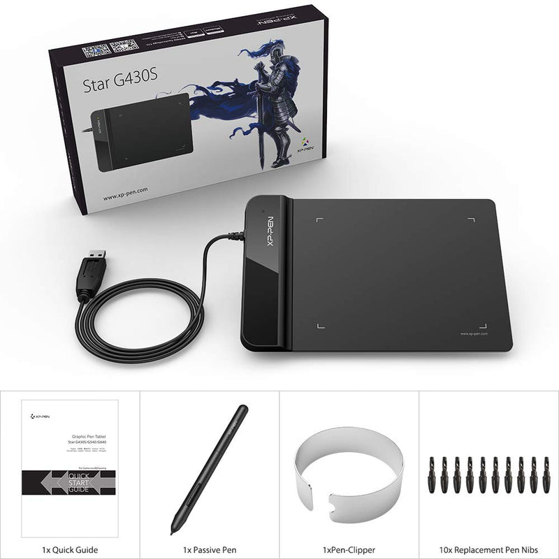 Drawing Tablet-XP-Pen G430S OSU Tablet Graphic Drawing Tablet with 8192 Levels Pressure Battery-Free Stylus, 4 x 3 inch Ultrathin Tablet for OSU Game, Online Teaching Compatible with Window/Mac