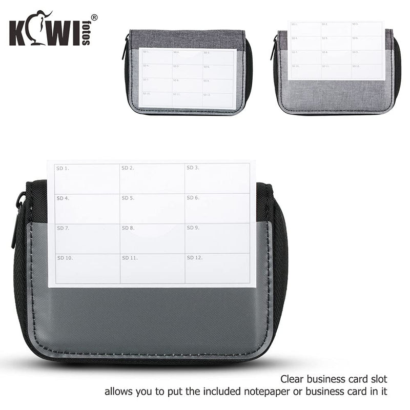 (24 SD + 4 CF) 28 Slots Memory Card Case Holder with Labels, SD Card Wallet Storage for 24 SD SDXC SDHC Cards + 4 CF XQD Cards, Portable Carrying Cases Organizer with Number Sticker - Grey Gray, 24 SD + 4 CF