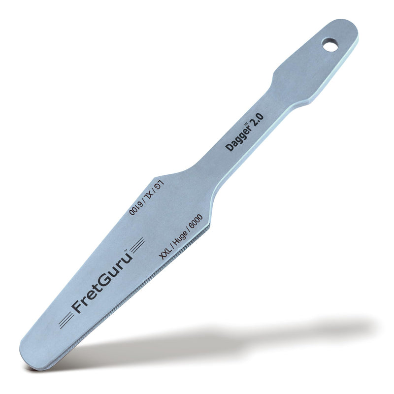 FretGuru Guitar Fret Crowning File - Dual Sided Dagger 2.0 - LG/XL and XXL/HUGE - Ideal for Frets between .095" to .118" wide - Professional Luthier Tool for Electric and Bass Guitars Dagger 2.0 XXL
