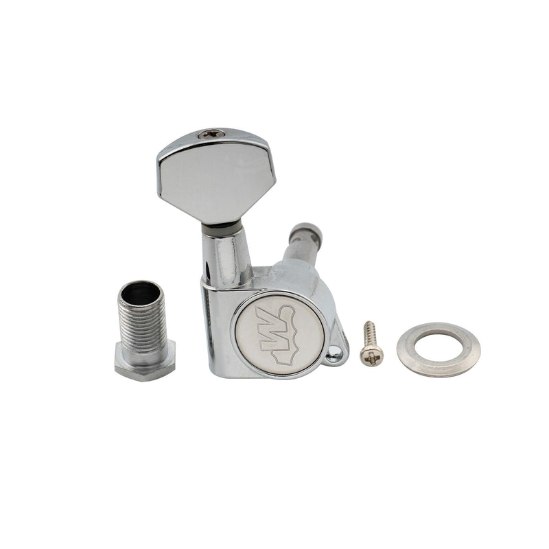 [AUSTRALIA] - Wilkinson WJN07 6 inline EZ-LOK Guitar Tuners Machine Heads 19:1 Ratio Tuning Pegs Keys for Fender Strat Stratocaster Tele Telecaster Electric Guitar, Chrome 