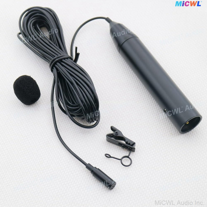 XLR 48V Phantom Power 3Pin Lavalier Microphone Tie Clip 5m Wire Lapel Microfone