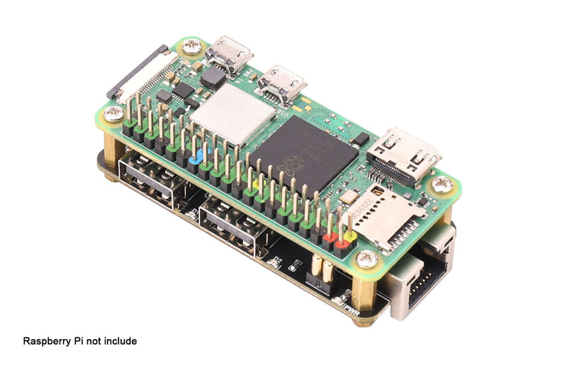 Fits Raspberry Pi USB Hub Ethernet HAT, 3-Port USB 2.0 Expansion Board with RJ45 10/100Mbps LAN Adapter, Type-C Power/PC Connection, USB Upstream Slide Switch, Status LEDs, for Raspberry Pi Series