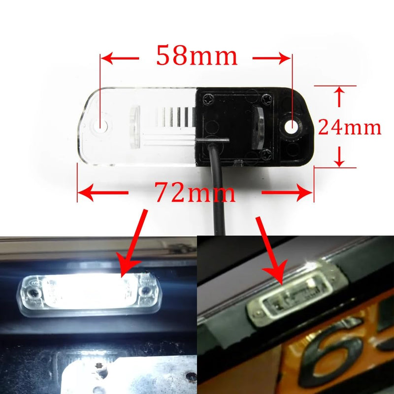 AHD/CVBS Car Rear View Camera's Fisheye Lens License Plate Lamp-Camera with RCA Cable & Vehicle Camera for Mercedes Benz CLK W203 W209 W219 W211 & Backup Camera (CVBS) CVBS