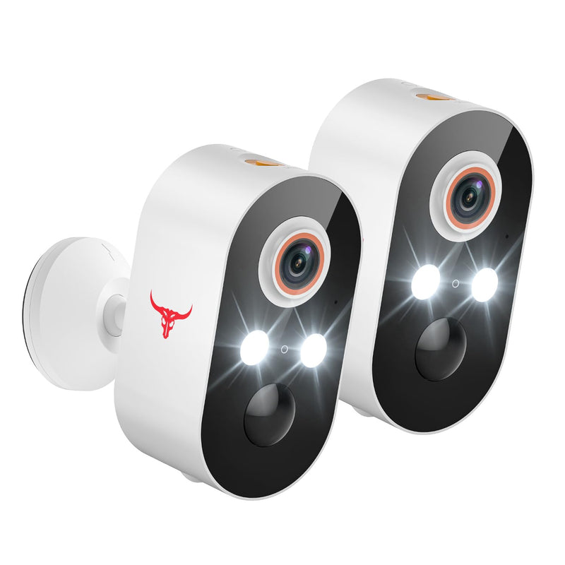 1080P Security Camera Wireless Outdoor with 2-Way Talk for Home Security, Low Light Night Vision, PIR Motion Detection, Cloud Storage, Live View Bullet Surveillance Cam (2 Pack) 2 Pack