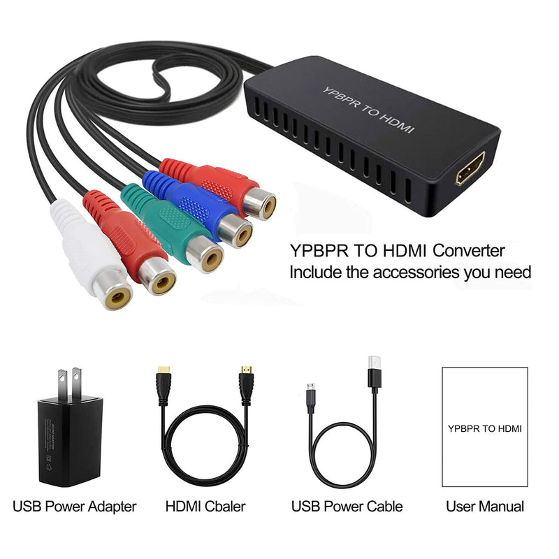 [AUSTRALIA] - Dingsun Component to HDMI Converter, YPbPr/RGB+R/L to HDMI Converter Adapter, Support 720P/ 1080P for DVD, VSH, Blu-Ray Player, Wii, PS2/PS3, Xbox 360, Gamecube and More (Female) 