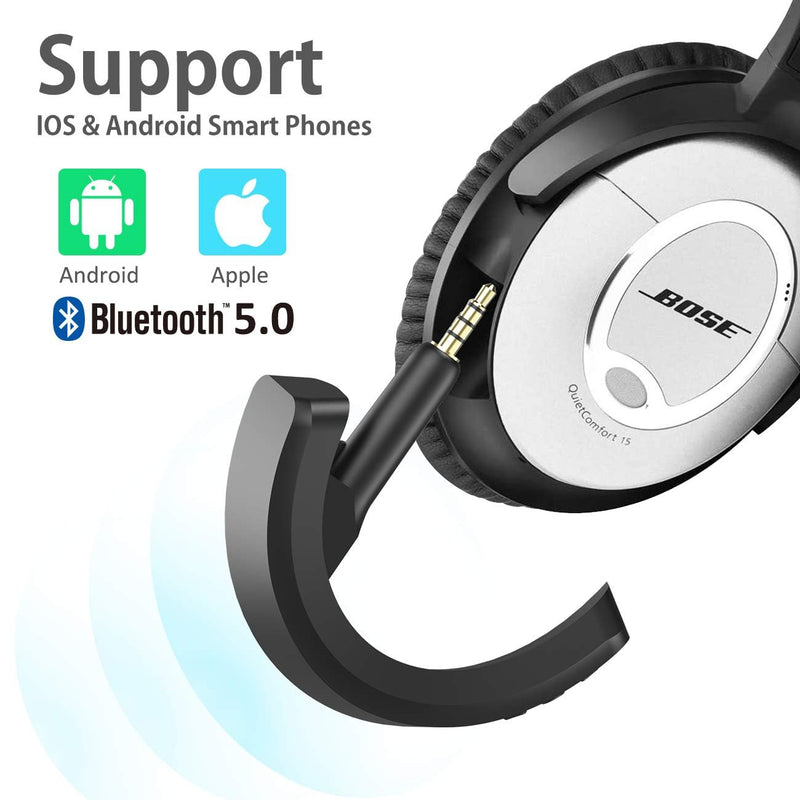[AUSTRALIA] - aptX Wireless Bluetooth 5.0 Adapter for Bose QuietComfort QC 15 with Mic/Volume Control, Black 