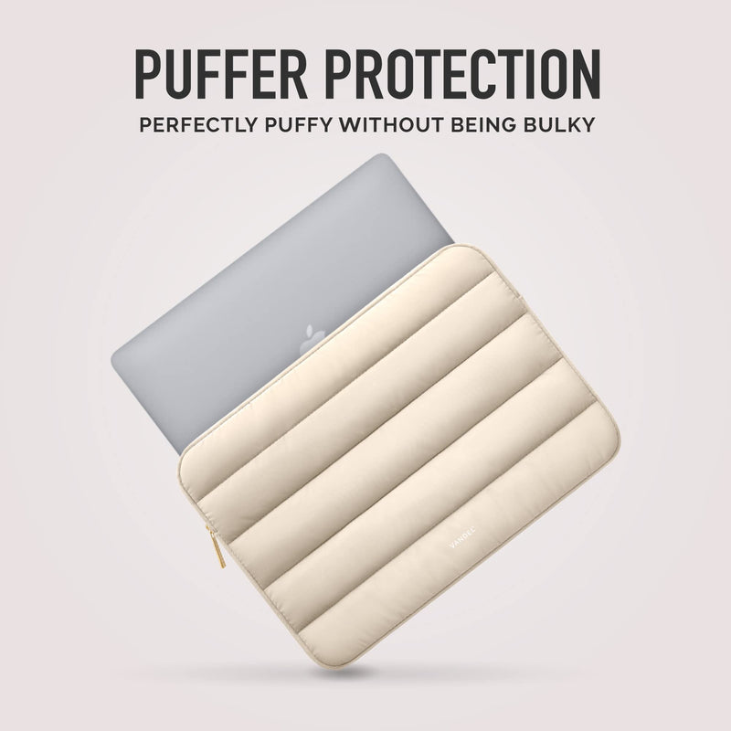 Vandel - The Original Puffy Laptop Sleeve 13-14 Inch Laptop Sleeve. Beige Laptop Sleeve for Women. Carrying Case Laptop Cover for MacBook Pro 14 Inch Sleeve, MacBook Air Sleeve 13 Inch, iPad Pro 12.9 a. Sand