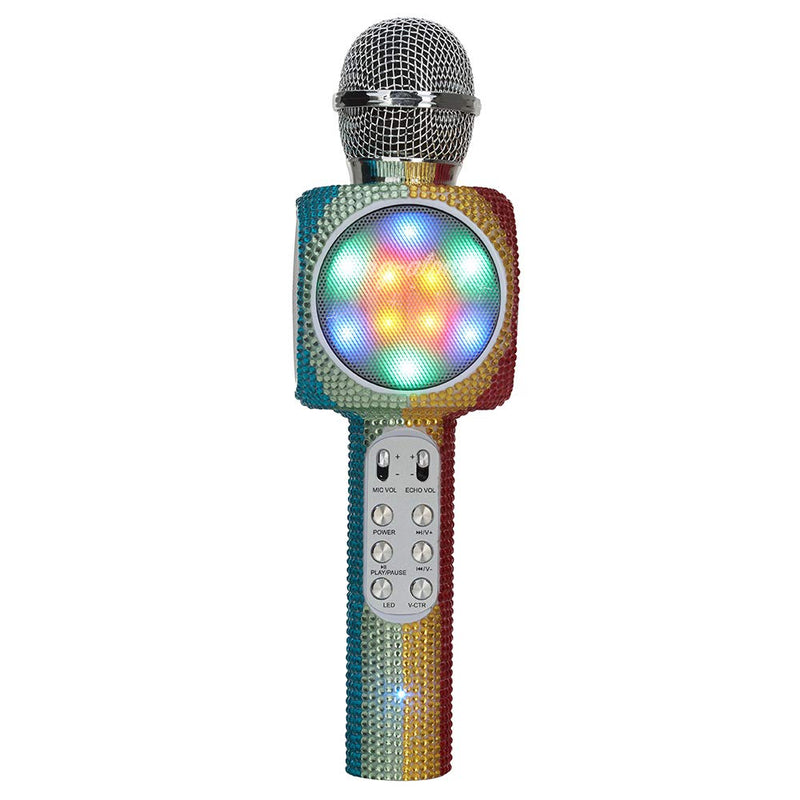 [AUSTRALIA] - Wireless Express - Sing-Along Bling Bluetooth Karaoke Microphone and Bluetooth Stereo Speaker All-in-One (Rainbow Bling) Rainbow Bling 