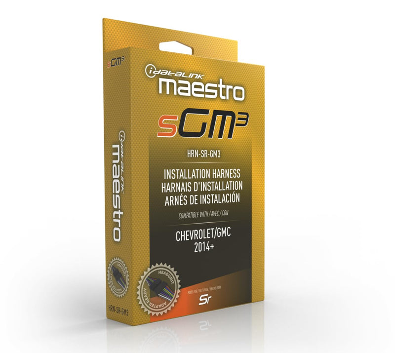 Idatalink Maestro HRN-SR-GM3 T-Harness for Select Chevrolet/GMC GM Vehicles 2014+, replace the factory radio while retaining steering wheel controls & use of factory amp (ADS-MSR module also required)
