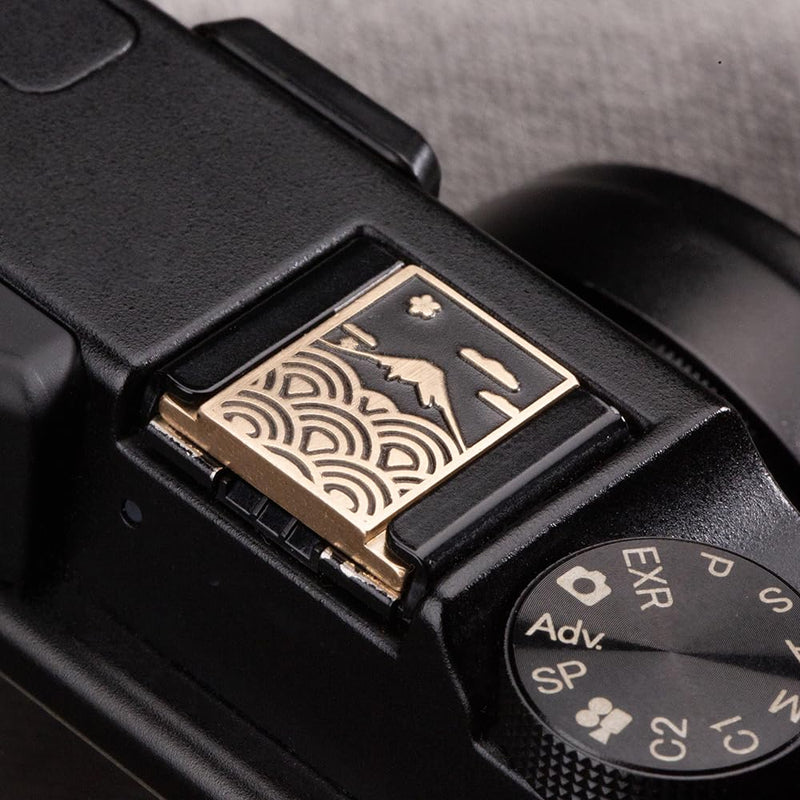 [AUSTRALIA] - Wave Pattern Camera hot Shoe Cover Camera Shutter Button for Fujifilm X-T50 X-S20 X-S10 X-T4 XT30 for Nikon Z6iii Z7 Z30 Z50 ZF (Brass YH Cover) Brass YH Cover 