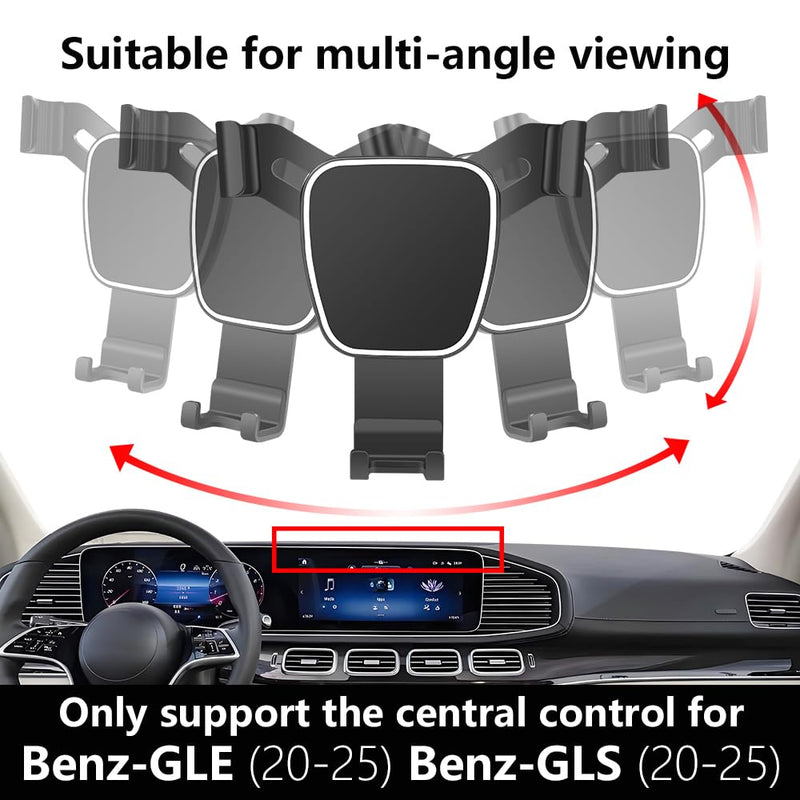 Car Phone Holder for Mercedes Benz GLE Class 2020 2021 2022 2023 2024 2025 2026 , GLS Class 2020-2026 Auto Accessories Navigation Bracket Interior Screen Decoration Dash Board Mobile Cell Mount case for Benz GLE / GLS 2020-2026 【Screen】