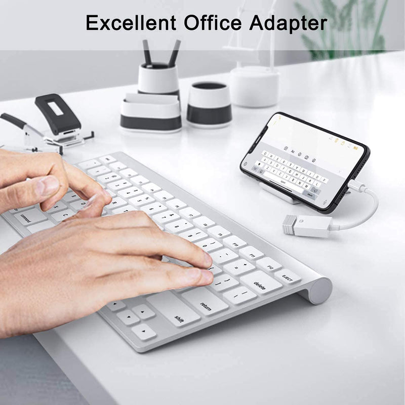 【Apple MFi Certified】 Lightning to USB Camera Adapter for iPhone/iPad, Female USB 3.0 OTG Cable Adapter Support Connect Camera,USB Flash Drive,Card Reader,MIDI Keyboard, Mouse USB to Lightning
