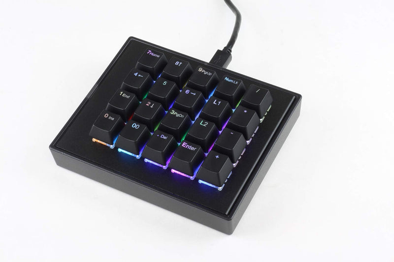Max Keyboard Falcon-20 Programmable Macropad Mechanical Keyboard, Backlit Multicolor LED, Cherry MX RGB Switch (Cherry MX RGB Blue) Cherry MX RGB Blue