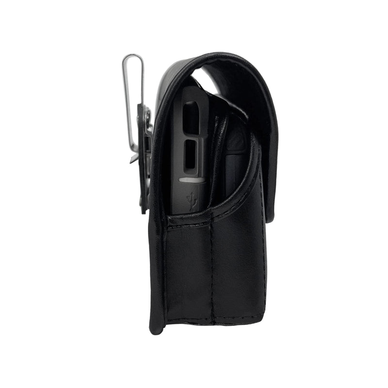 Turtleback Phone Belt Case Designed to fit 2 iPhone 14 Pro Max 13 Pro Max or S25 S24 S23 Note 20 Ultra, Black Leather Holster Pouch with Heavy Duty Rotating Belt Clip, Black Leather / Metal Clip Horiz Extra Large