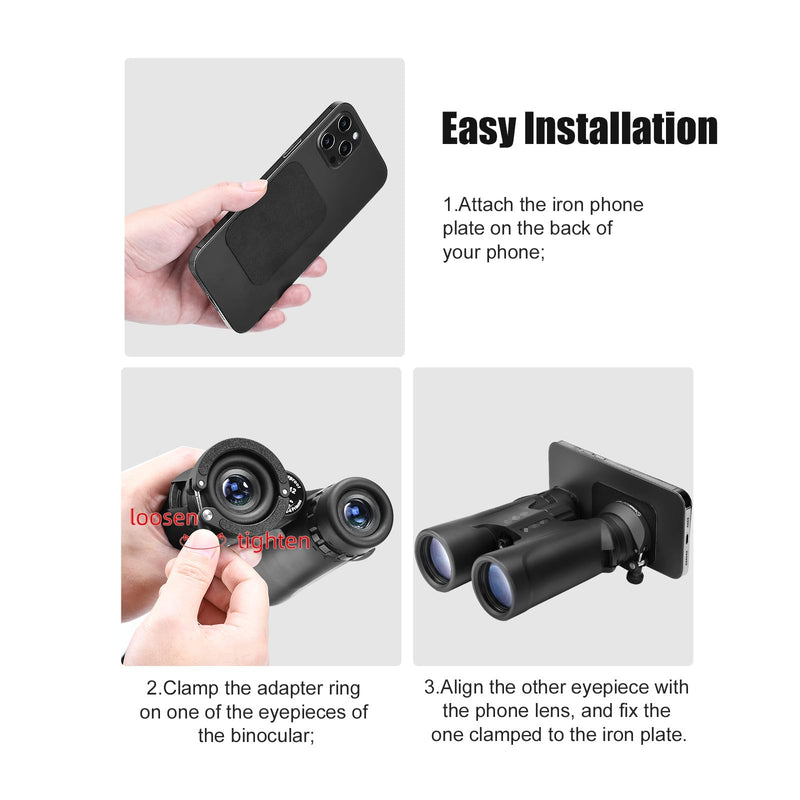 [AUSTRALIA] - Cell Phone Photography Adapter for Binocular, Universal Smartphone Mount for Binocular,Capture Photos and Video Through Binocular, 2502 