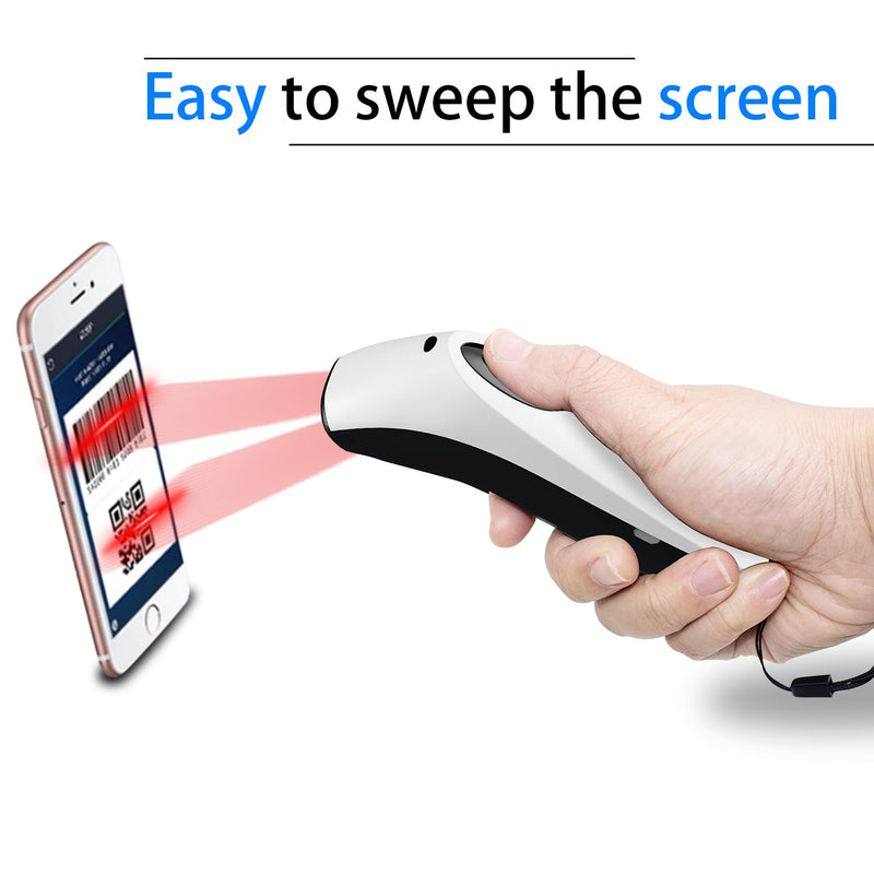 Bluetooth Wireless Handheld Barcode Scanner with Base 2.4G Wireless+USB Wired 1D 2D Barcode Scanner QR PDF417 Data Matrix UPC Rechargeable Bar Code Scanner for Laptops/PC/Android/Apple iOS