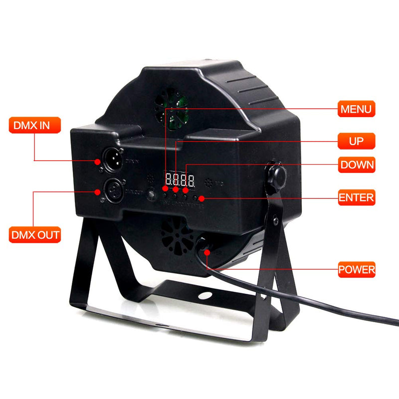 KOOT Stage Lights, 36 X 1W DJ Par Light 7 Channel with Remote and DMX512 Controller Sound Activated RGB Party Lights for Wedding Disco Church Bar