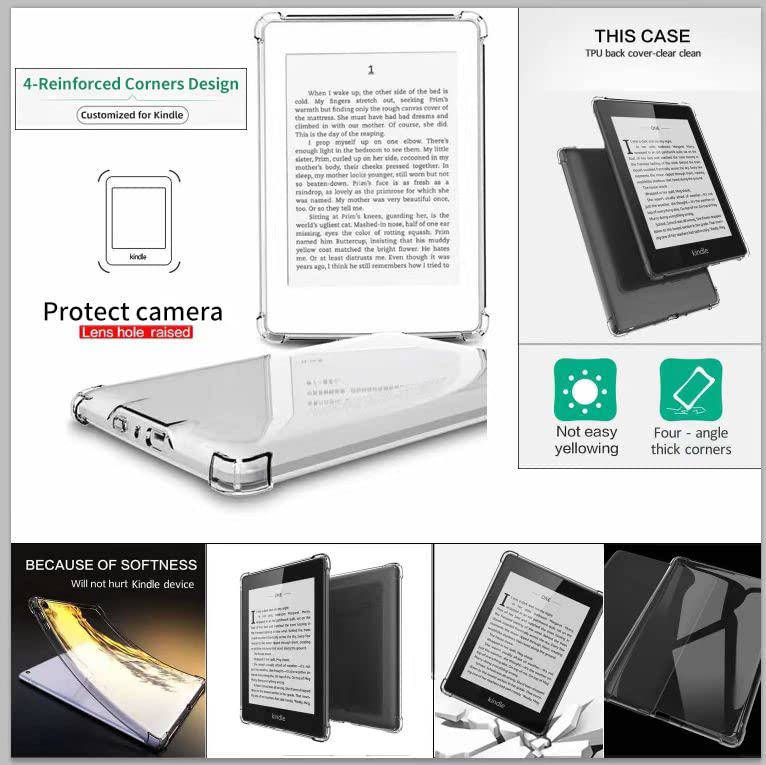 [AUSTRALIA] - Clear Case for 6.8" Kindle Paperwhite 11th Generation 2021 and Signature Edition TPU Back Cover, Bumper Corners Slim Protective Case for 11th Gen Kindle Paperwhite- Transparent (Transparent) 