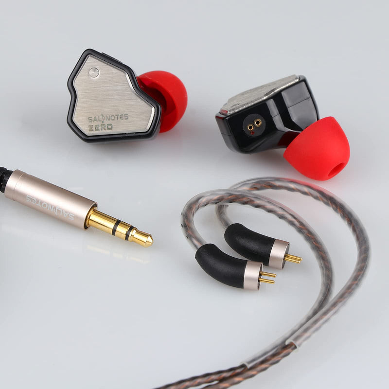 Linsoul 7Hz Salnotes Zero 10mm Dynamic Driver in Ear Monitor(Black) + Kiwi Ears Flex Earbud Tips, 3 Pairs, S/M/L Size