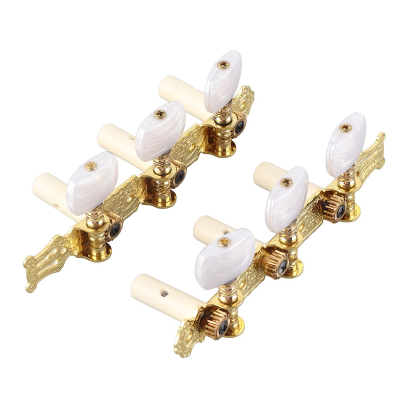 [AUSTRALIA] - 2Pcs Guitar Tuners Machine Head, Classical Guitar String Machine Heads Tuning Pegs Keys Tuners Set White Button 