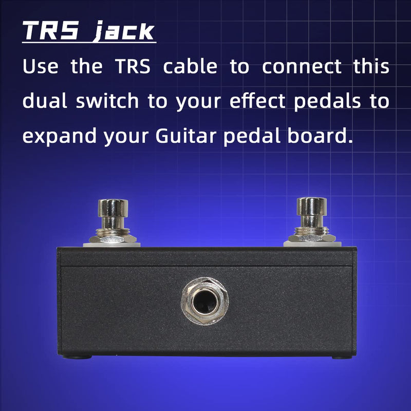 Dual Switch Pedal for Guitar Effect Pedal With TRS Cable (Unlatch Dual Switch) Unlatch Dual Switch