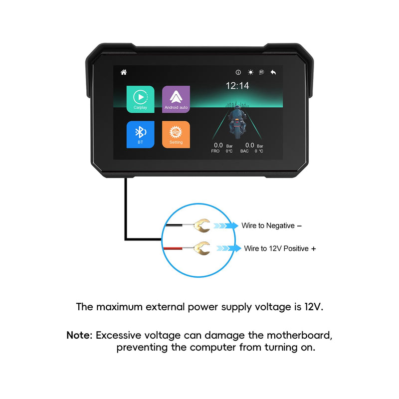 CAMECHO Motorcycle Carplay Screen, Wireless CarPlay Android Auto for Moto, 5" Waterproof Touchscreen Portable Car Stereo Support Dual Bluetooth, Siri, Google Assistant