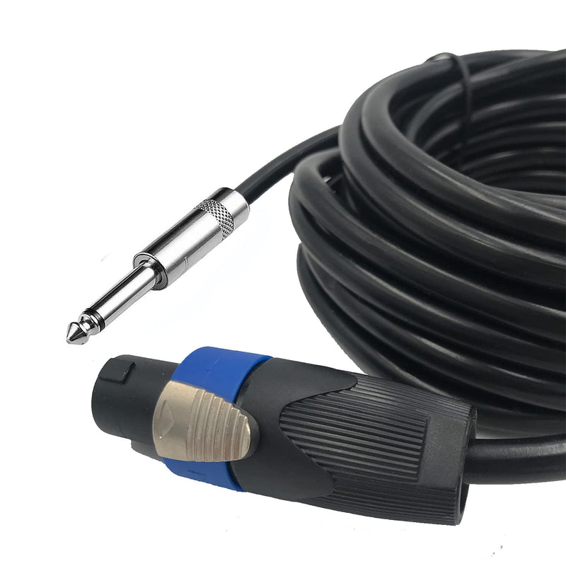 2 Pack 15ft Speakon to 1/4 Inch Male Speaker Cable, 15 feet 6.35mm Stereo Audio Connection Cord, 12 Gauge AWG Wires 15FT/2PACK