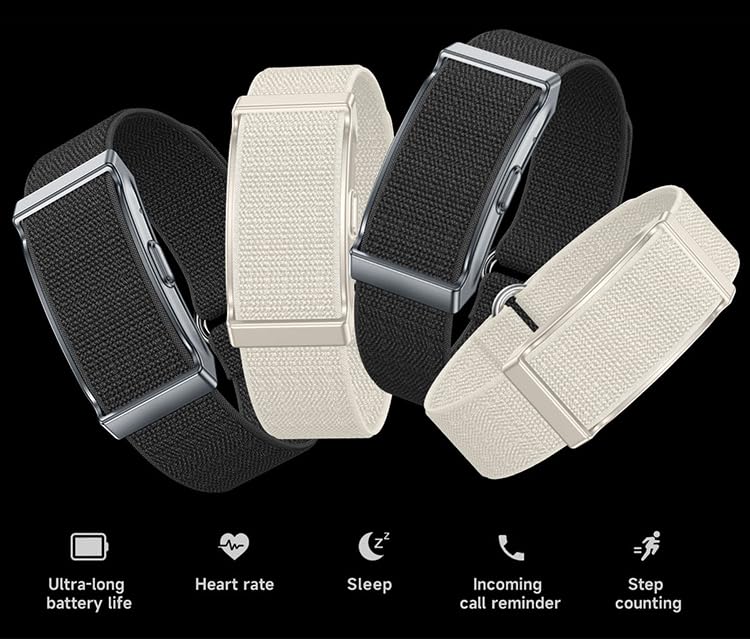 Screenless Health Fitness Tracker for Men Women Activity Watch 24/7 Heart Rate Blood Pressure Sleep HRV Monitor Step Counter Smart Bracelet No Screen Long Battery Life Black