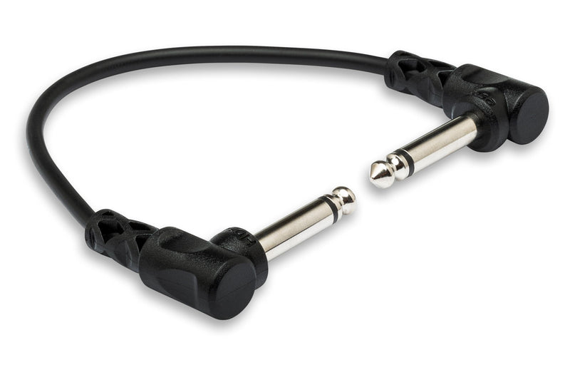 Hosa CFS-606 Molded Right-angle to Same Guitar Patch Cable, 6 Inches, 6 pieces 6 inch (6 pack)