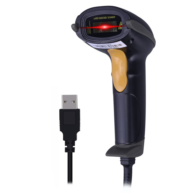 [AUSTRALIA] - WoneNice USB Laser Barcode Scanner Wired Handheld Bar Code Scanner Reader Black 