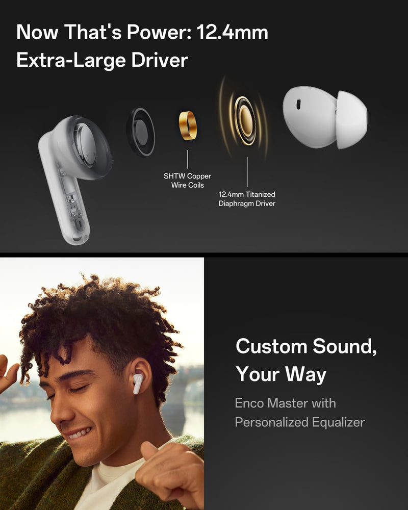 OPPO Enco Buds3 Pro True Wireless Earbuds, Bluetooth 5.4 in-Ear Headphones Stereo, Clear Vocals, Deep Bass, 54H Playtime, 12.4mm Dynamic Driver, Personalized Equalizer, IP55, White Glaze White