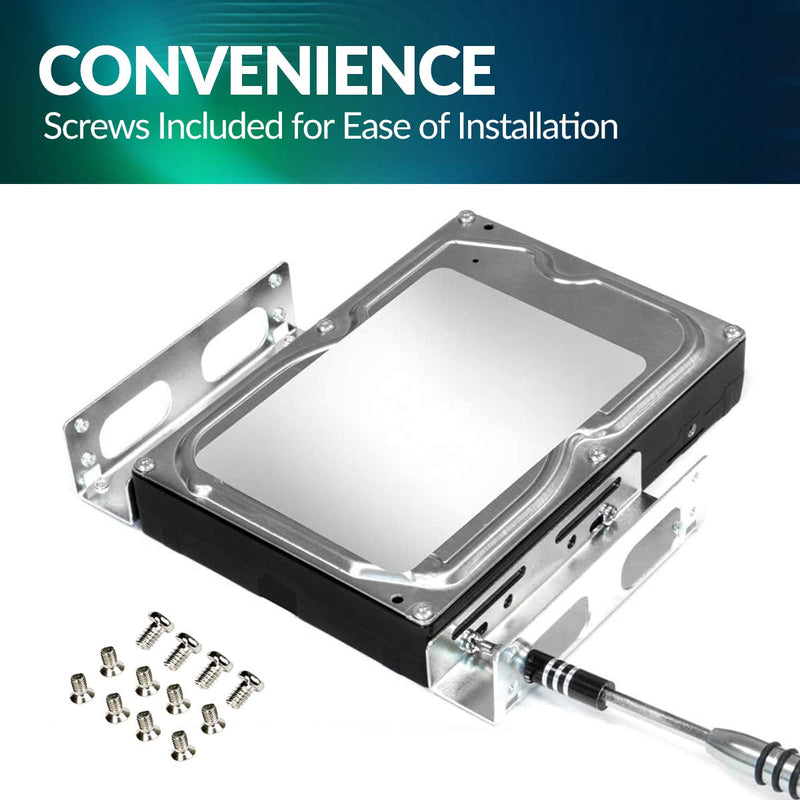 2 Pack HDD Hard Drive Metal Mounting Bracket Adapter, Convert Any 3.5 in HDD Into One 5.25 in Drive Bay 2Pack x3.5 HDD/SSD to 5.25 Metal