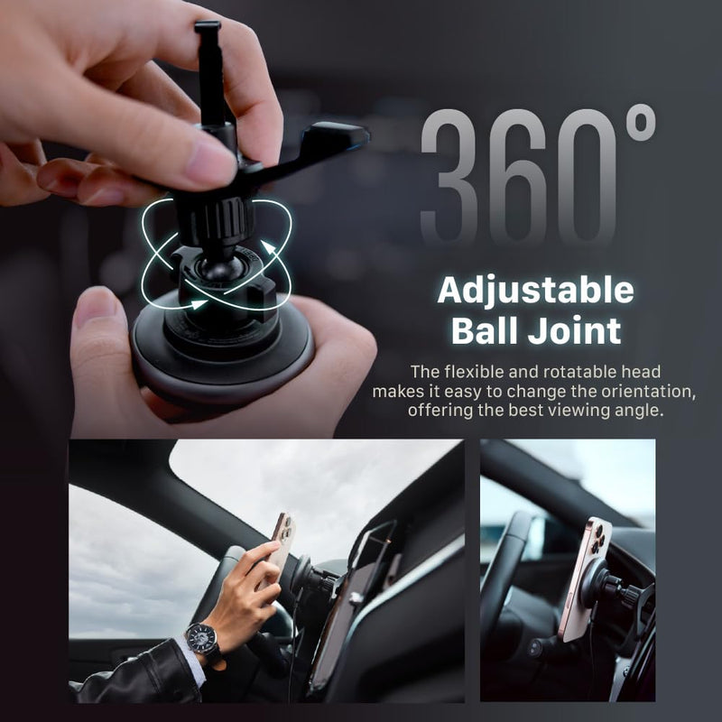 ADAM ELEMENTS CQ2 Qi2 Certified Magnetic Car Mount Wireless Charger, 15W Fast Charging Station for iPhone 17/16/15/14/13/12 Series, Strong Magnet Phone Holder for Air Vent