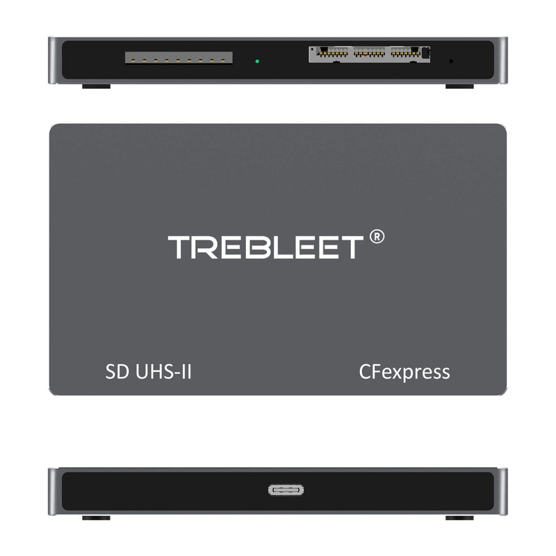 Dual-Slot CFexpress Type B and SD 4.0 UHS-II Card Reader USB 3.2 Gen 2 10Gbps, Compatible for Thunderbolt 3 USB3.1 and USB 3.0 ,Support Windows/Mac OS UHS-II&Cfexpress Type-B