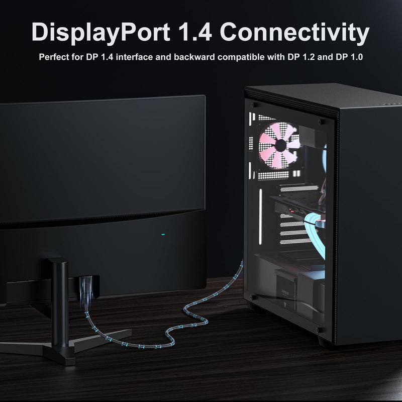 Display Port Cable 3Ft 10 Pack, DP 1.4 Cables Display Port Cord 3 Feet (8K@60Hz, 4K@144Hz, 2K@240Hz, 32.4Gbps) for Computer PC Gaming Laptop to Monitor