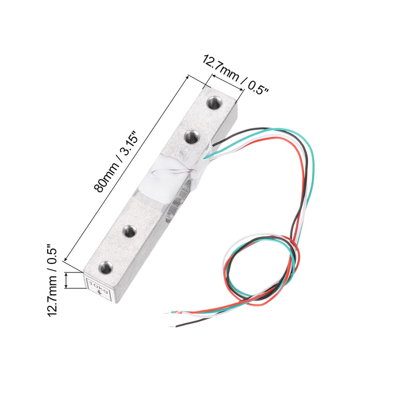 QUARKZMAN Set of 4 Digital Load Cell Weight Sensor 10 kg + HX711 Module Weighing Sensor 24 Bit Precision A/D Dual Channel for DIY Portable Electronic Kitchen Scale Kit