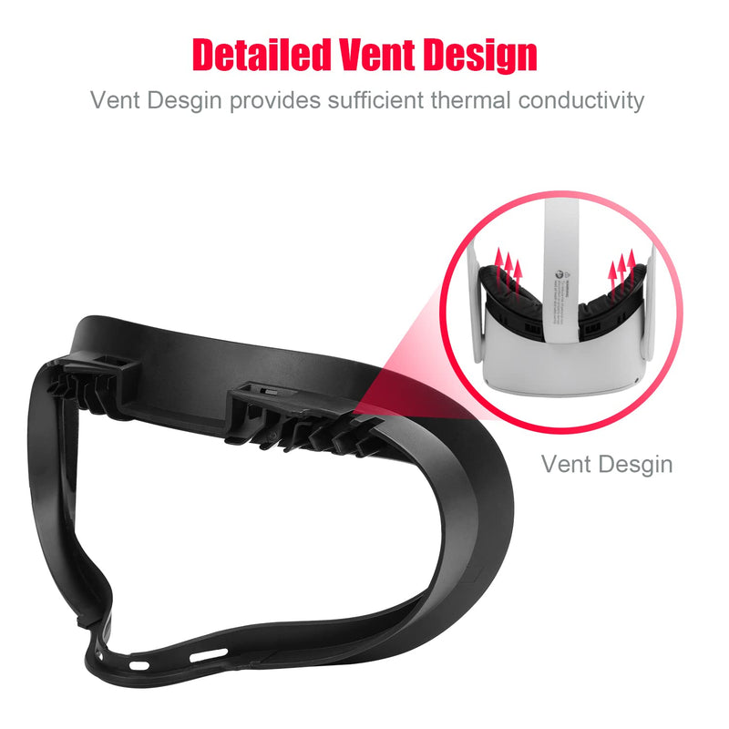 VR Facial Interface and Foam Replacement Set for Oculus Meta Quest 2 | Removable Facial Interface Frame & Foam Face Covers Replacement & Anti-Leakage Nose Pad & Lens Cover Set1 1Pad