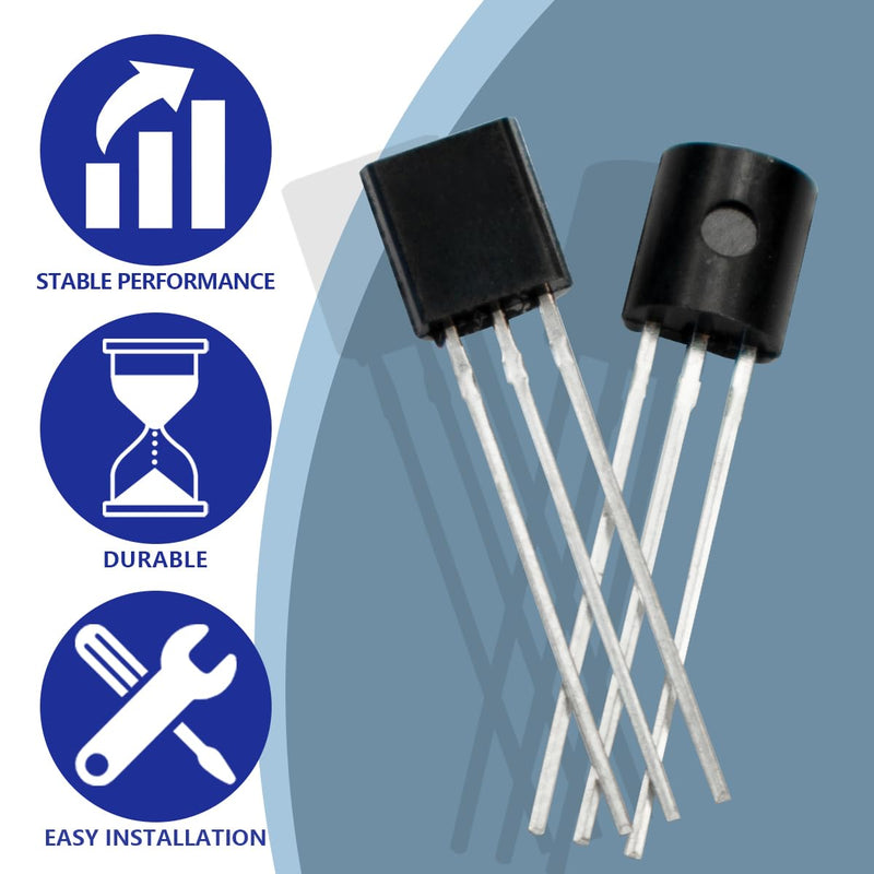 Innfeeltech 50 Pcs BJT Power Transistors Values 2N2222 NPN Power Universal Transistors