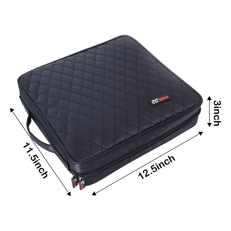 CCidea 200 Capacity CD/DVD Case Holder Portable Wallet Disc Storage Binder Nylon CD Bag for Car, Home, Travel Carrying Protector Organizer (200-Black) 200-Black