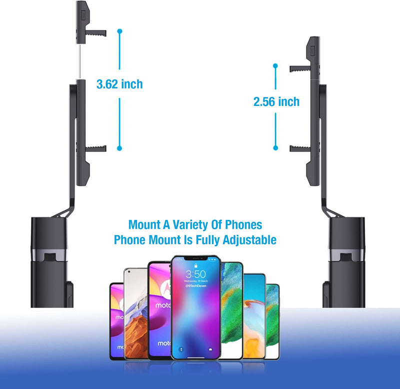 [AUSTRALIA] - Fugetek 40'' Quadrapod Lighted Selfie Stick Stand, Lightweight 7oz, Wireless Bluetooth Remote, Patented Ultra Stable 4 Legs, 3 Onboard Light Modes, Compatible with iPhone & Android (Black) Black 