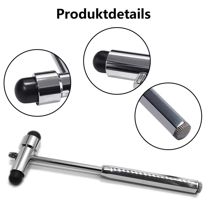 Yuiturt Reflex Hammer Medicine with Built-in Brush, Neuro Reflex Hammer with Double Plastic Head, Neurological Reflex Hammer Heavy, Multifunctional Reflex Diagnostic Hammer for Neurological Tests